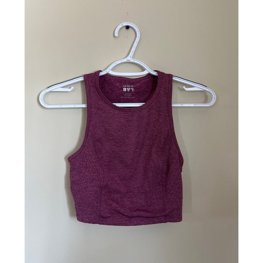 JoyLab Womens XSmall Heathered Purple Athletic Crop Top Activewear Exercise